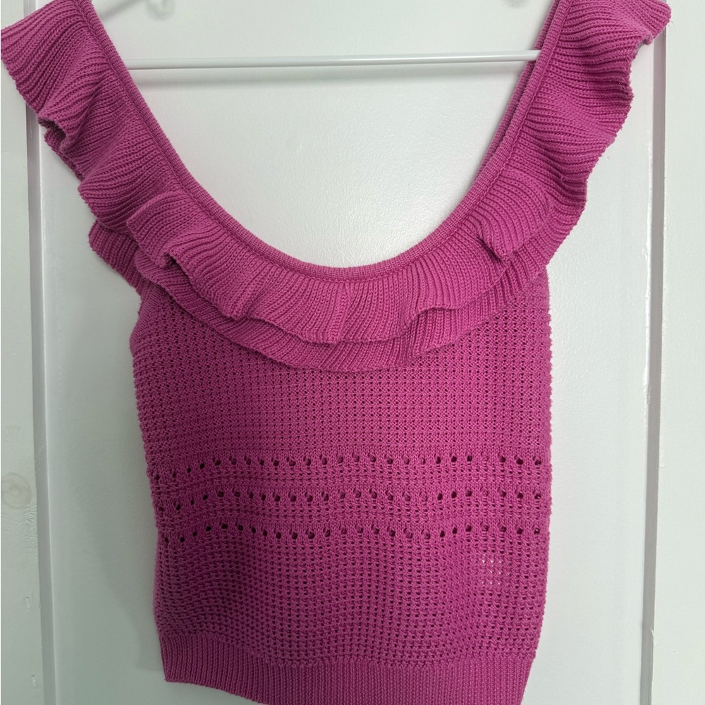Lush Pink Knit crochet Tank